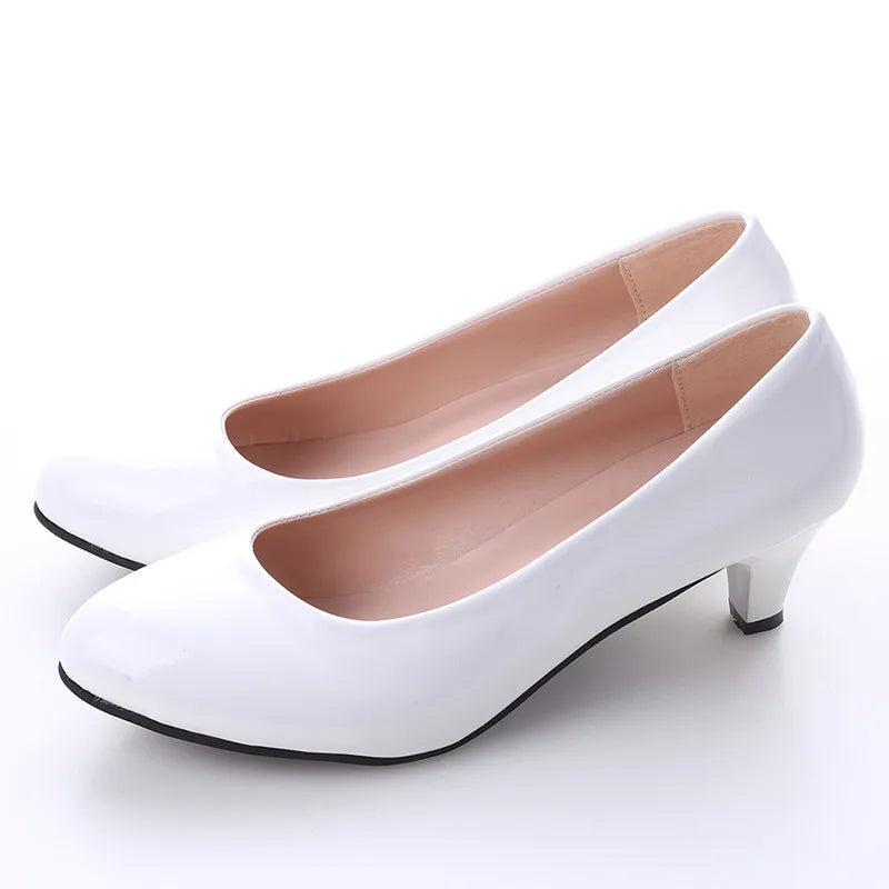 Elegant Pointed Toe Women Medium Heel Pumps Slip On Shoes For Wedding Office Party Daily Wear Stiletto Heel Footwear