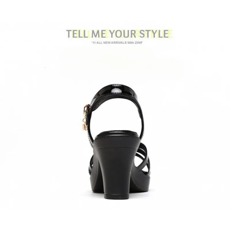 Women's Platform High Heel Sandals, 2026 New Arrival Summer Square Toe Chunky Heels, Elegant Comfortable for Work & Daily Wear.
