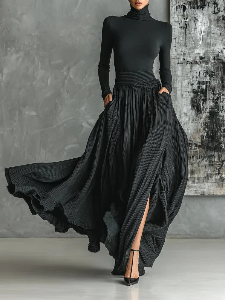 Elegant Long Two Piece Skirt Set