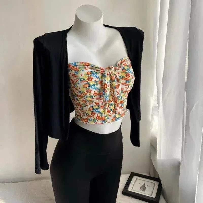 New Shrugs Women Solid Breathable Sun Shading Tops Cardigans Korean Style Female All-match Shawl Modal Chic Tops