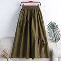 High Waist A-Line Skirt 2024 Summer New Sle Slimming Asymmetrical Belted Midi Skirt Women's f-length Skirts