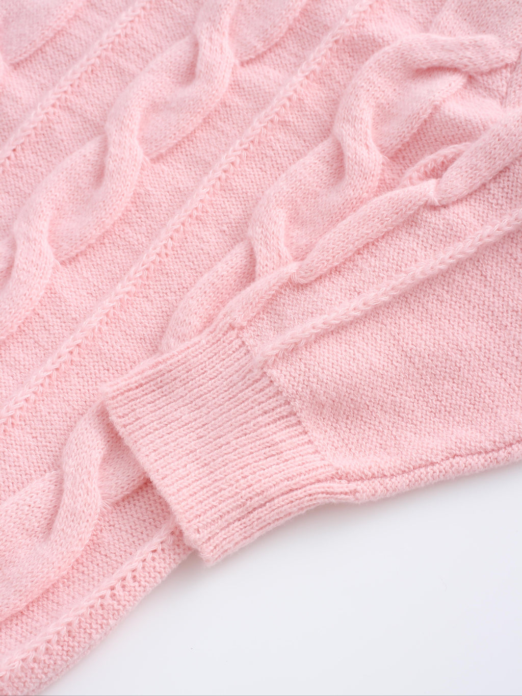 Plus Size Solid Cable Knit Crew Neck Sweater, Elegant Long Sleeve Sweater For Fall & Winter, Women's Plus Size Clothing