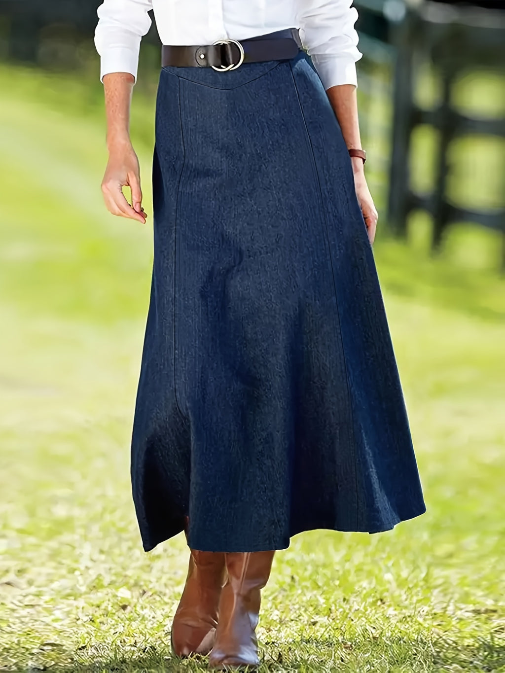 Long Versatile Fashion Comfy Denim Skirt, Stylish For Every Day, Women's Clothing