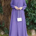 Long Sleeve Elegant Solid Color Maxi Dress for Spring & Fall, Simple Modest Women's Clothing