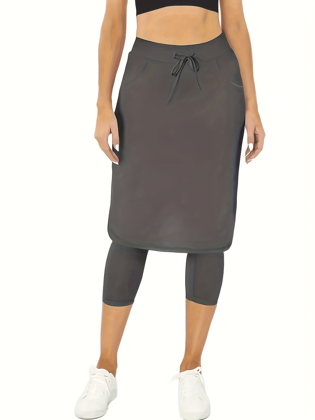 Stylish Athletic Skirt With Built-in Shorts, Casual Sports Tennis Skirt, Fitness Running Skirt With Pocket, Yoga Pants For Women, Outdoor Exercise Gear For Fall & Winter