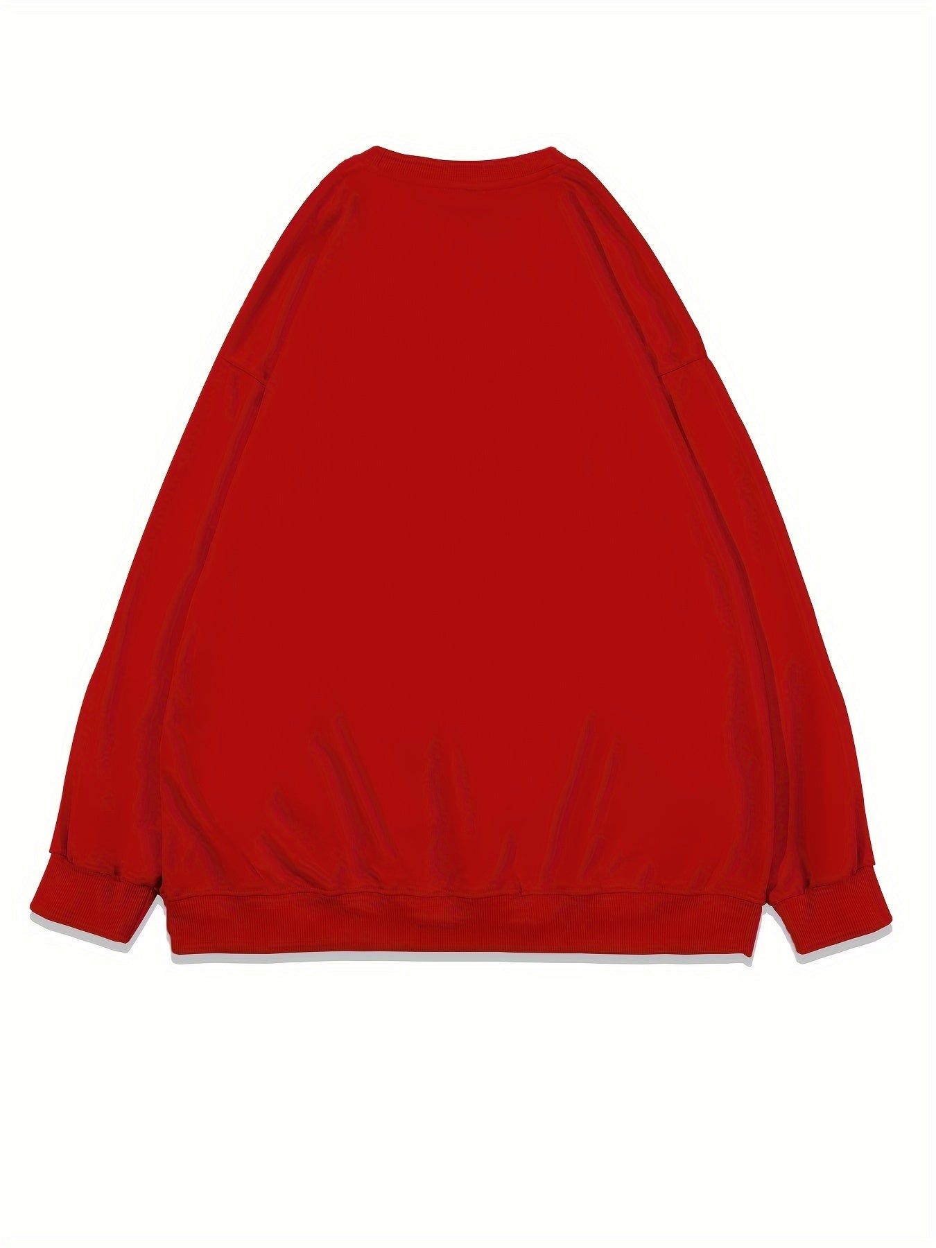 Plus Size Christmas Theme Print Pullover Sweatshirt, Casual Long Sleeve Crew Neck Sweatshirt For Fall & Spring, Women's Plus Size Clothing