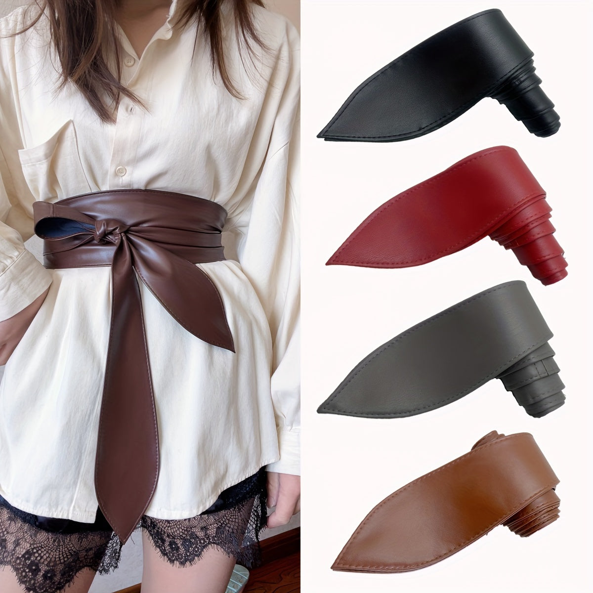 Vintage Big Bowknot Wide Belt