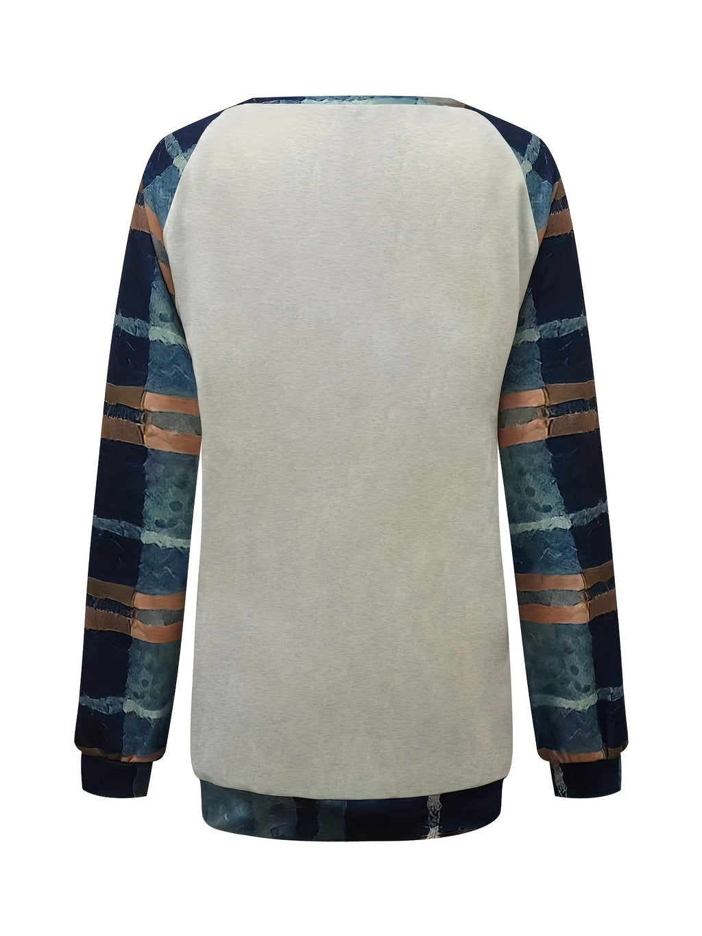 Plus Size Cattle Print Sweatshirt, Casual Long Sleeve Crew Neck Pullover Sweatshirt, Women's Plus Size Clothing