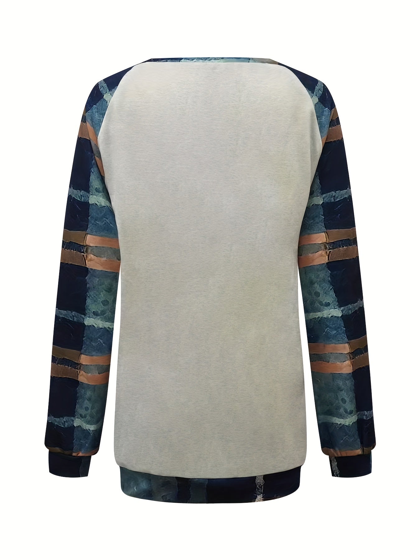 Plus Size Cattle Print Sweatshirt, Casual Long Sleeve Crew Neck Pullover Sweatshirt, Women's Plus Size Clothing