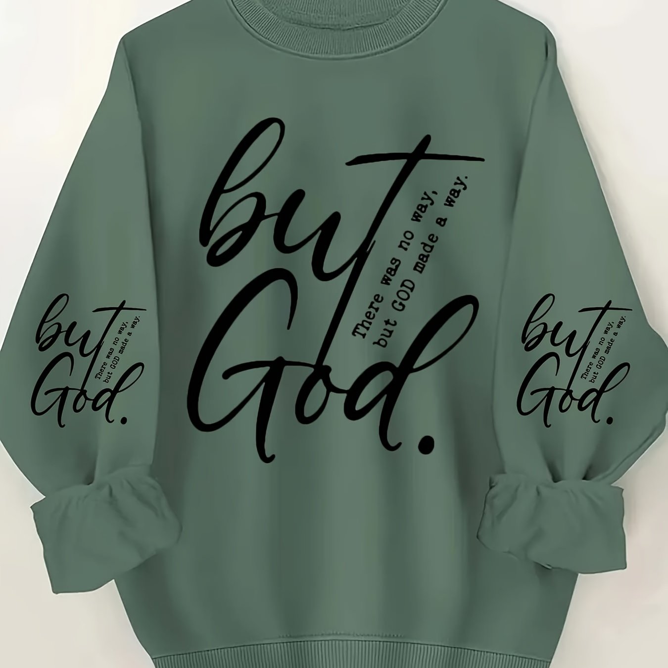 Cozy Plus Size Letter Print Crew Neck Pullover Sweatshirt - Women's Plus Size Clothing for Fall & Winter - Soft, Long Sleeve, Casual, Comfortable, and Stylish