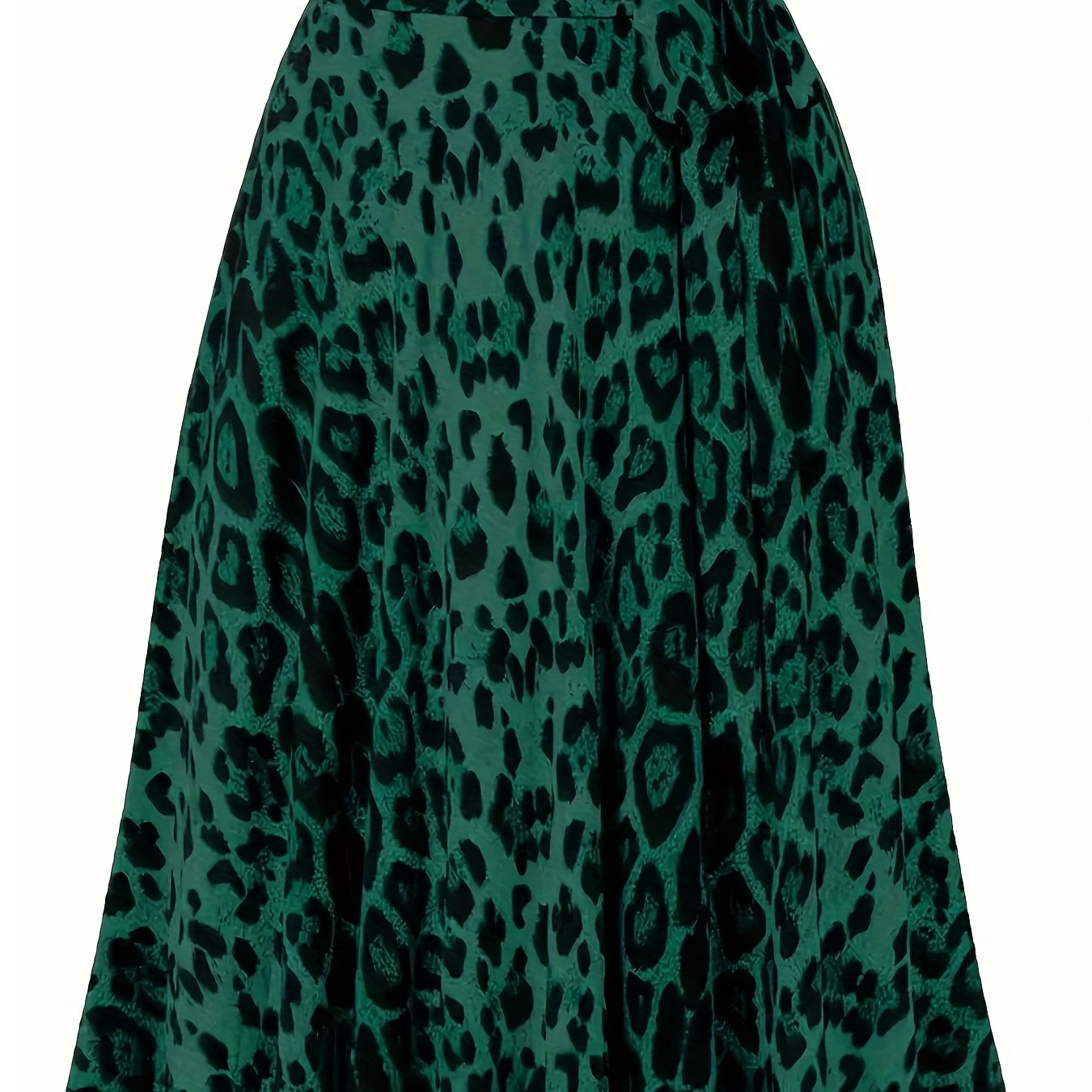 Plus Size Leopard Print Knot Skirt, Casual Elastic Waist Skirt For Spring & Summer, Women's Plus Size Clothing
