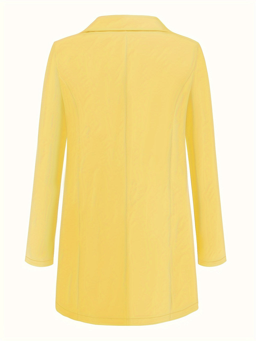 Plus Size Solid Open Front Blazer, Elegant Lapel Long Sleeve Blazer For Office & Work, Women's Plus Size Clothing