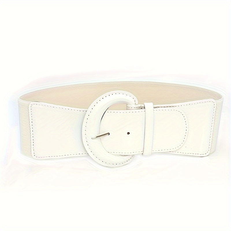Simple Bright Color PU Wide Belts
