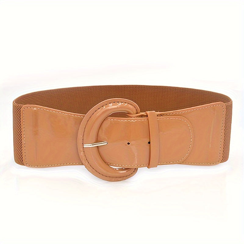 Simple Bright Color PU Wide Belts
