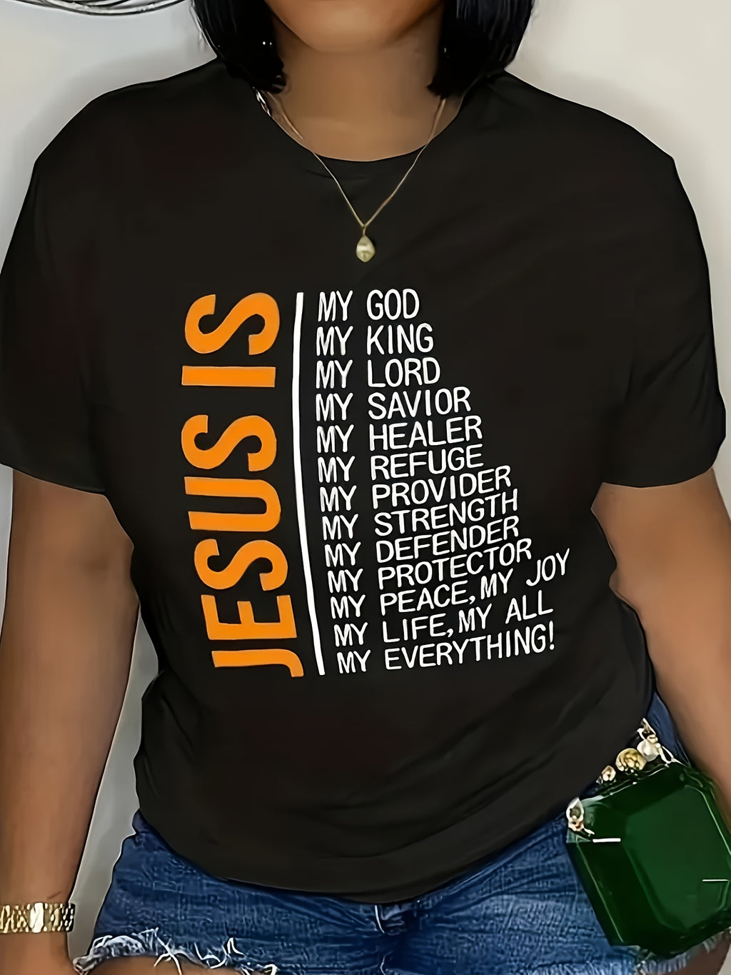 Plus Size MY EVERYTHING Graphic Tee - Fashionable Casual Wear for Curvy Women - Short Sleeve Crew Neck Top with Bold Print - Perfect for Spring & Summer - Comfortable, Lightweight, All-Occasion Style - Womens Plus Size Clothi