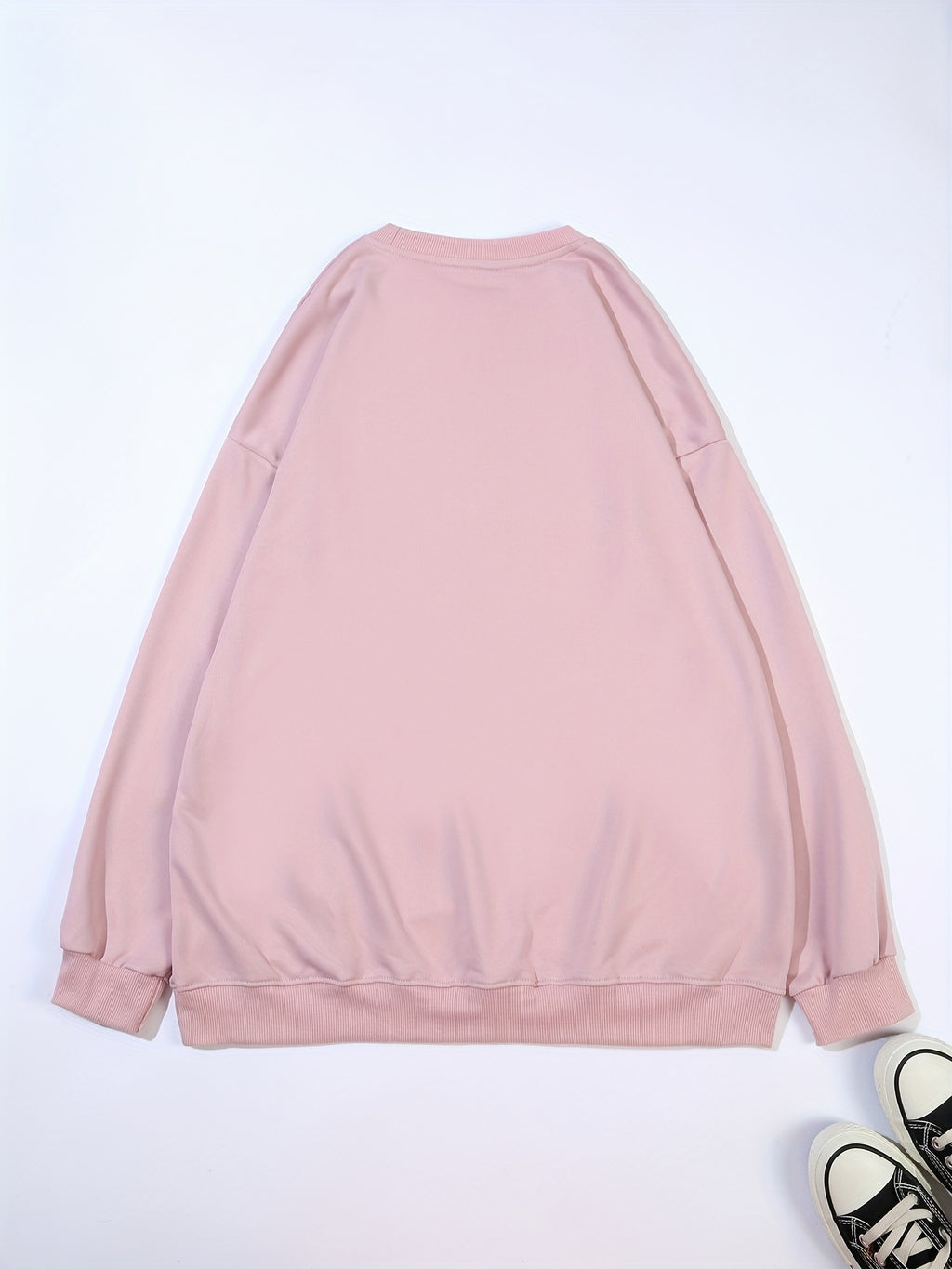Plus Size Christmas Theme Print Pullover Sweatshirt, Casual Long Sleeve Crew Neck Sweatshirt For Fall & Spring, Women's Plus Size Clothing