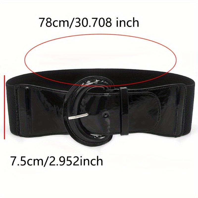 Simple Bright Color PU Wide Belts