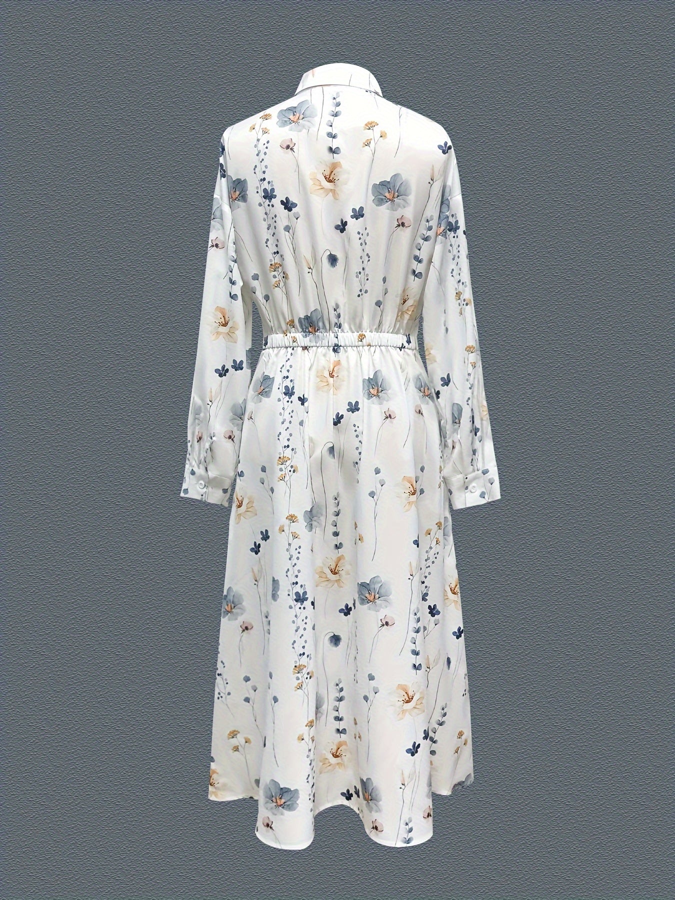 Leopard Print Maxi Dress, Casual Button Front Long Sleeve Dress, Women's Clothing