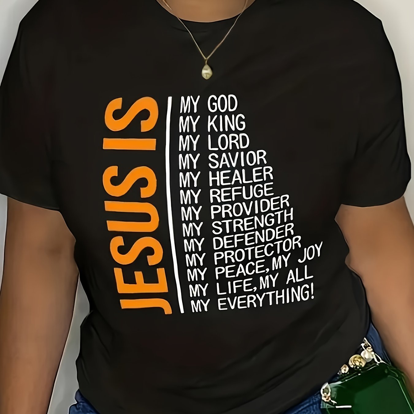 Plus Size MY EVERYTHING Graphic Tee - Fashionable Casual Wear for Curvy Women - Short Sleeve Crew Neck Top with Bold Print - Perfect for Spring & Summer - Comfortable, Lightweight, All-Occasion Style - Womens Plus Size Clothi