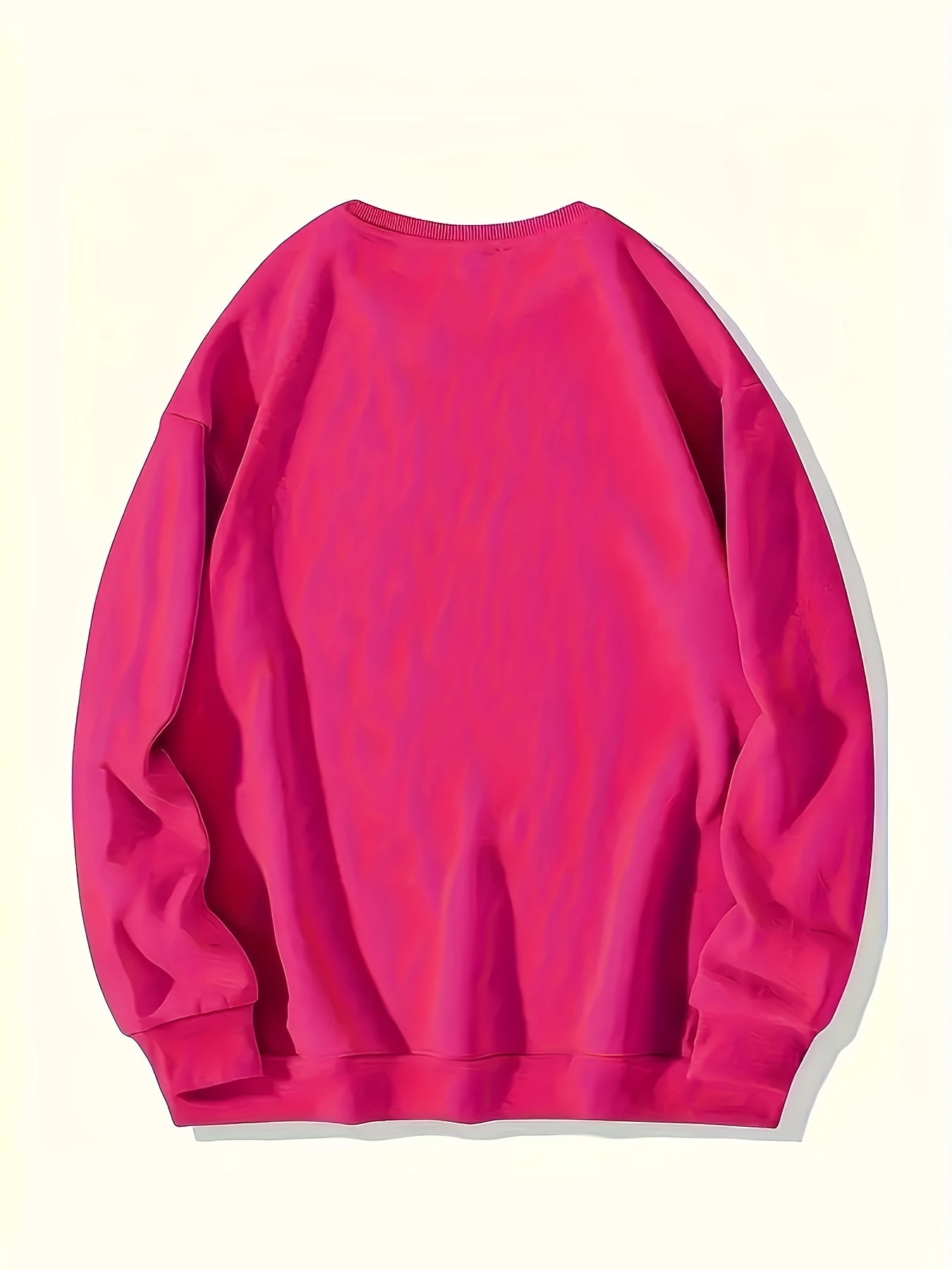 Plus Size Letter Print Sweatshirt, Crew Neck Casual Sweatshirt For Fall & Spring, Women's Plus Size Clothing
